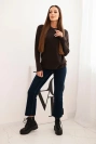 Women's sweater made of baby alpaca with long sleeves brown