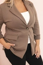 Dámská viskózová blazer Plus Size s dlouhým rukávem a límcem fango