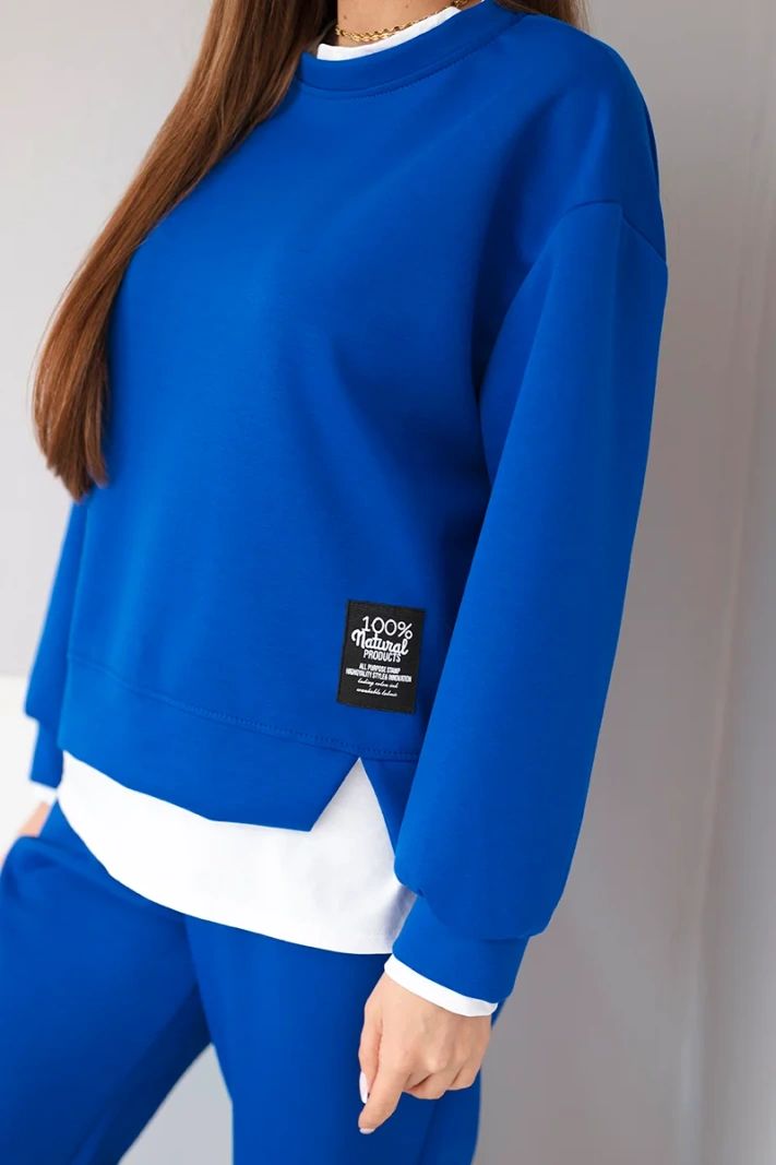 Damen-Set mit lockerer Sweatshirt und Jogginghose butterblau