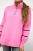 Sweatshirt with zipper and pockets light pink