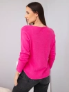 Women's sweater made of viscose with long sleeves and a round neckline fuchsia