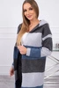 Three-color striped sweater graphite+gray+jeans