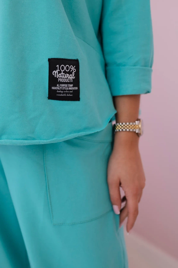 Cotton sweatshirt pants set mint