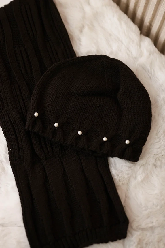 Damenset mit Schal Melania K389 braun