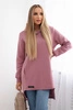 Insulated sweatshirt with longer back dark pink