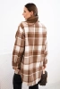 Camel checkered women's shirt camel