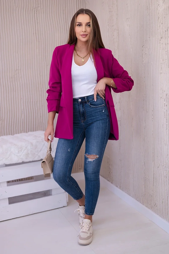 Eleganter pflaumen farbener Blazer mit Revers