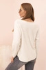 Women's sweater with viscose and V-neck light beige
