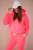 Insulated set with a sweatshirt tied at the bottom pink neon 