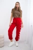 Amour cotton trousers red