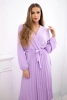 Dress tied with a pleated hem light purple