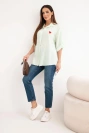 Damenbluse aus Viskose mit Spitzenärmel und Kragen beige
