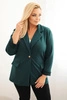 Damenjacke aus Viskose Plus Size mit langen Ärmeln und Kragen marine