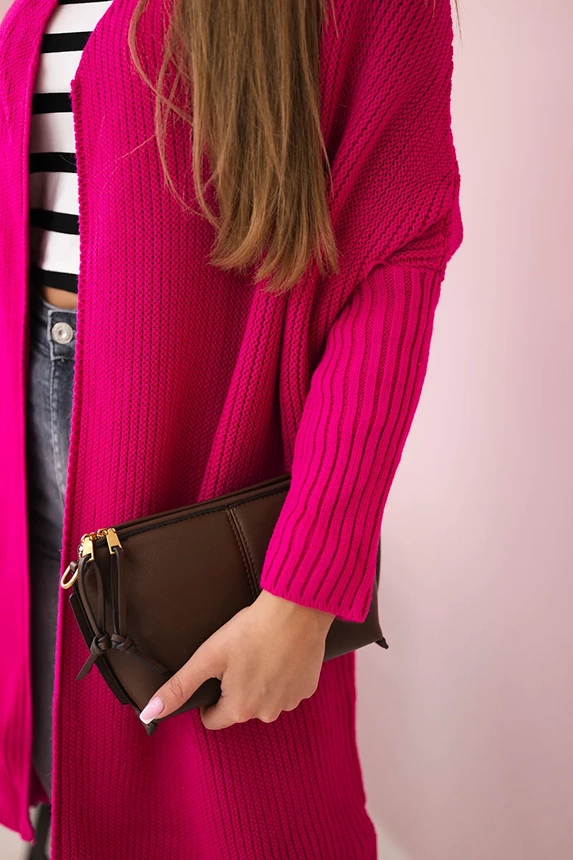 Megztinis su šikšnosparnio rankovėmis fuksijų spalvos