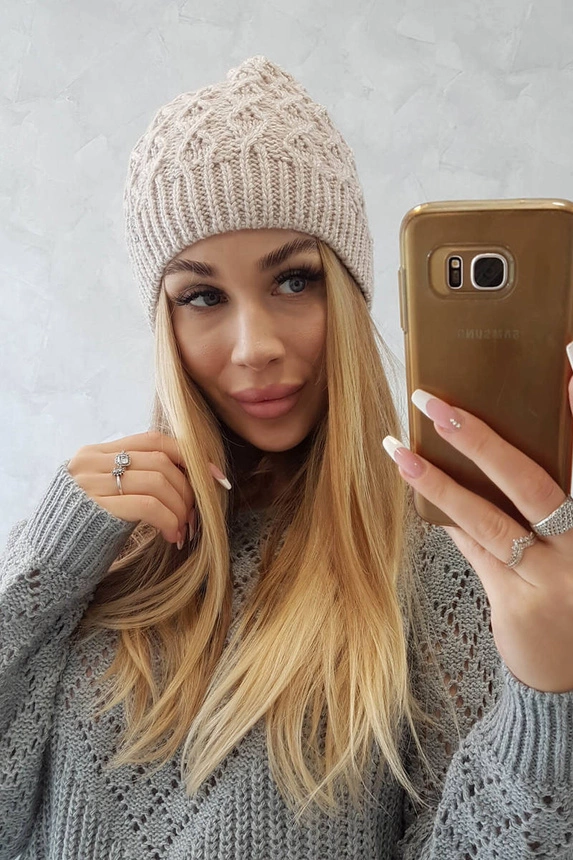 Fleecová čepice Roma K224 light beige