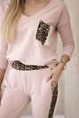 Set mit Leopardenmuster dunkelpuderrosa