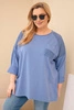 Women's Plus Size cotton sweatshirt with print denim