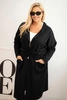 Moteriška medvilninė džemperis Plus Size su gobtuvu ir kišenėmis juoda