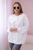 Baumwollbluse mit Schleife weiß