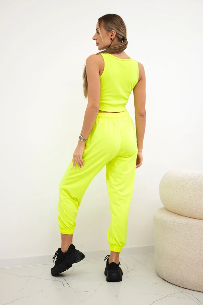 Set top+kalhoty žlutá neonová