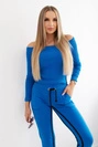 Set with a double stripe mauve-blue