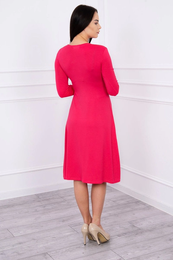 Dress with cut-off under the bust, 3/4 sleeves fuchsia