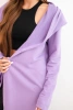 Women's cotton hoodie with an elongated front purple