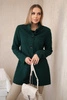 Button-down coat with stand-up collar dark green