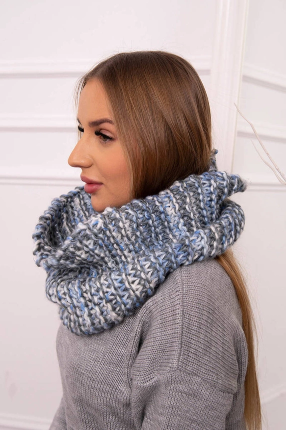 KN16 Damen Snood blau+graphit