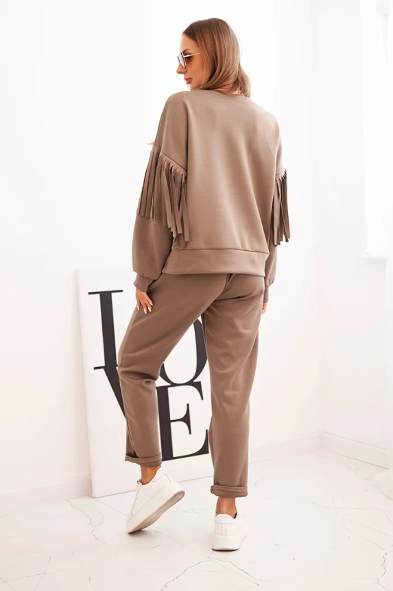 Ladies' butter set with fringe on the sleeves fango