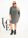 Dámske šaty Plus Size manžestrové s voľným strihom khaki