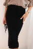 Women's viscose pencil skirt with elastic waist black