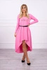 Dress with a decorative belt and an inscription light pink