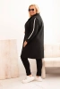 Płaszcz damski Plus Size ze sztucznego baranka z kieszeniami czarny