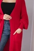 Sweter długi kardigan czerwony