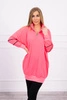 Sweatshirt with zipper and pockets pink neon