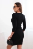Dress fitted with neckline black