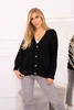 Buttoned sweater with a decorative braid black