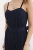 Pleated jumpsuit with straps navy blue