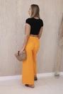 Trousers with a wide waistband orange