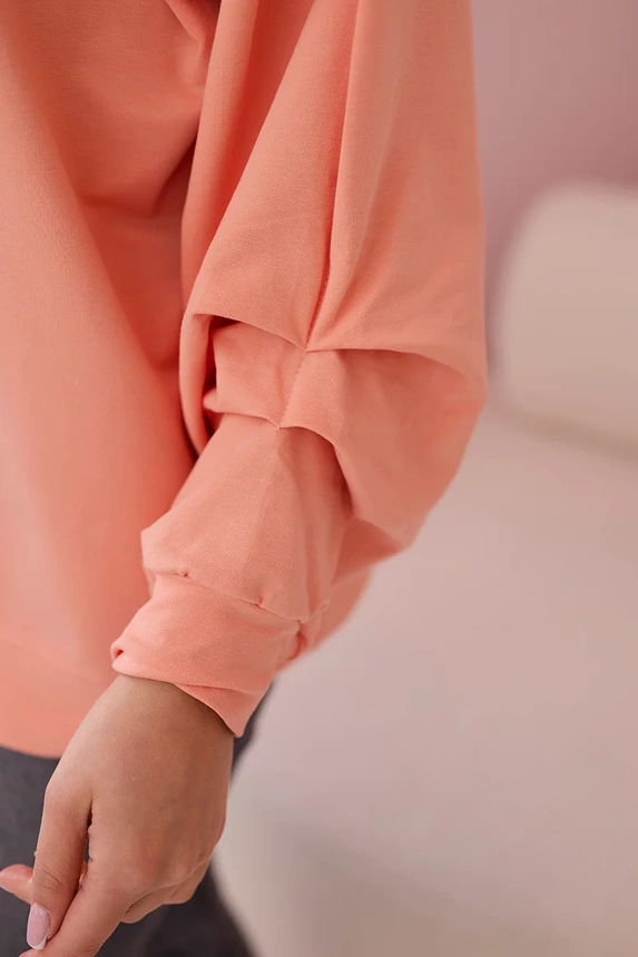 Cotton blouse with bow apricot