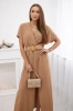 Long dress with a decorative belt Camel