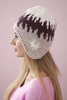 Women's cap Nikol K405 white+dark purple+beige