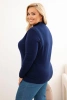 Dámský svetr Plus Size z viskózy s rolákem granátový