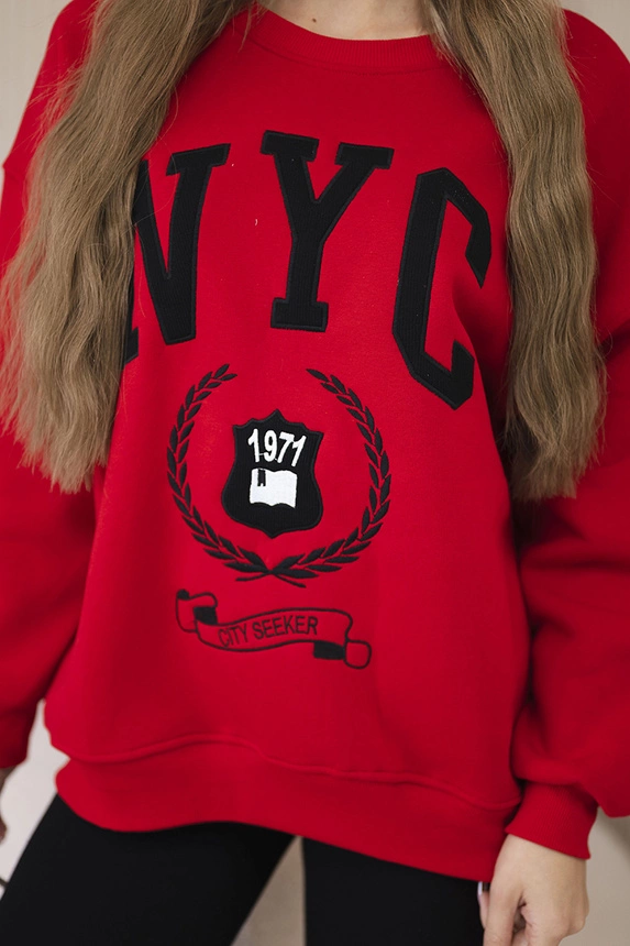 Baumwollset isoliertes sweatshirt + leggings rot