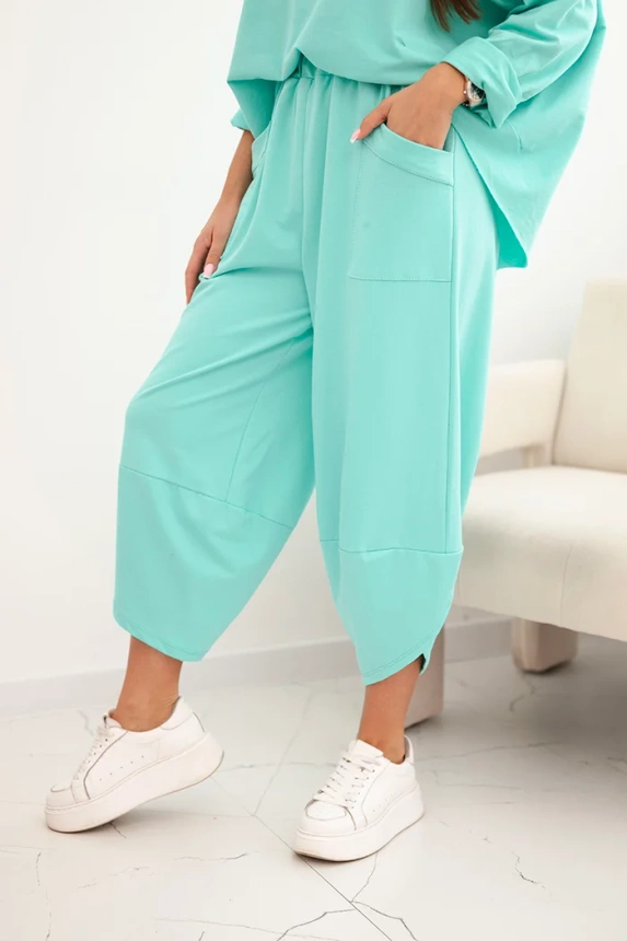 Baumwollset Hoodie + Hose mintgrün