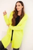 Women's cotton hoodie with an elongated front neon yellow
