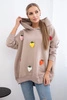 Isoliertes Sweatshirt mit Erdbeermotiv dunkelbeige