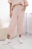 Cotton set blouse + trousers powder pink