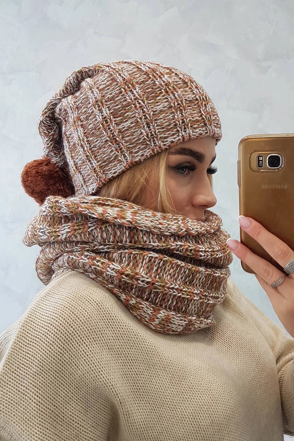 Dámský fleecový set 4 Seasons K263 camel+white